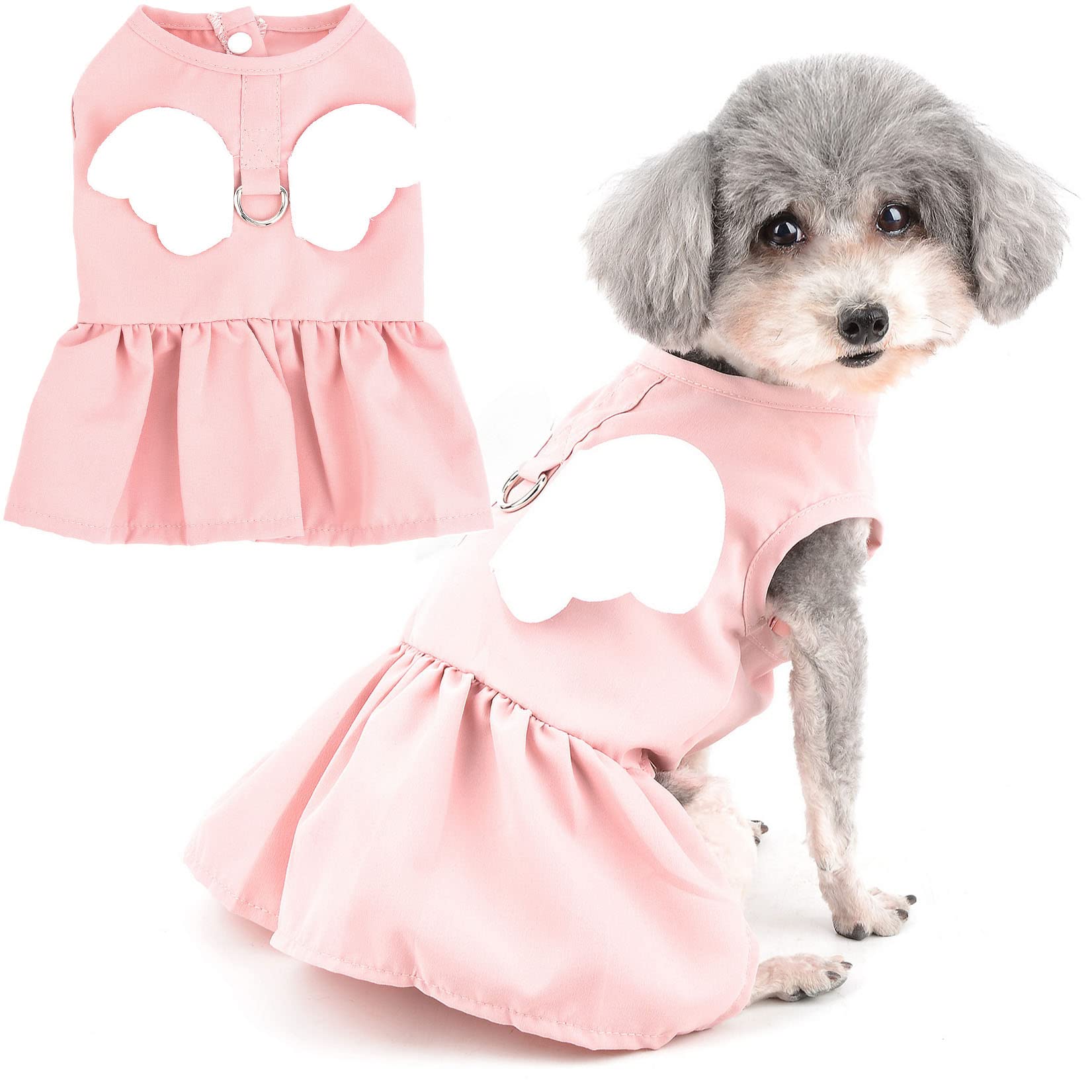 Amazon | ZUNEA 犬 ワンピース 春夏 小型犬 かわいい 天使の翼 ドレス
